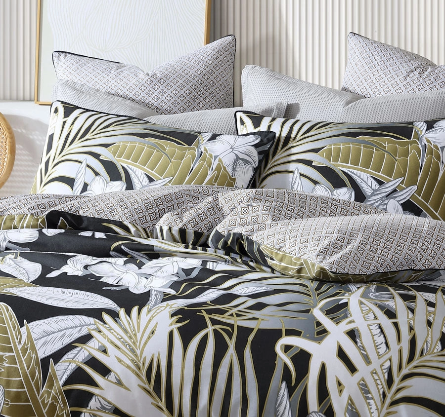 Tariq Quilt Cover Set Range Black