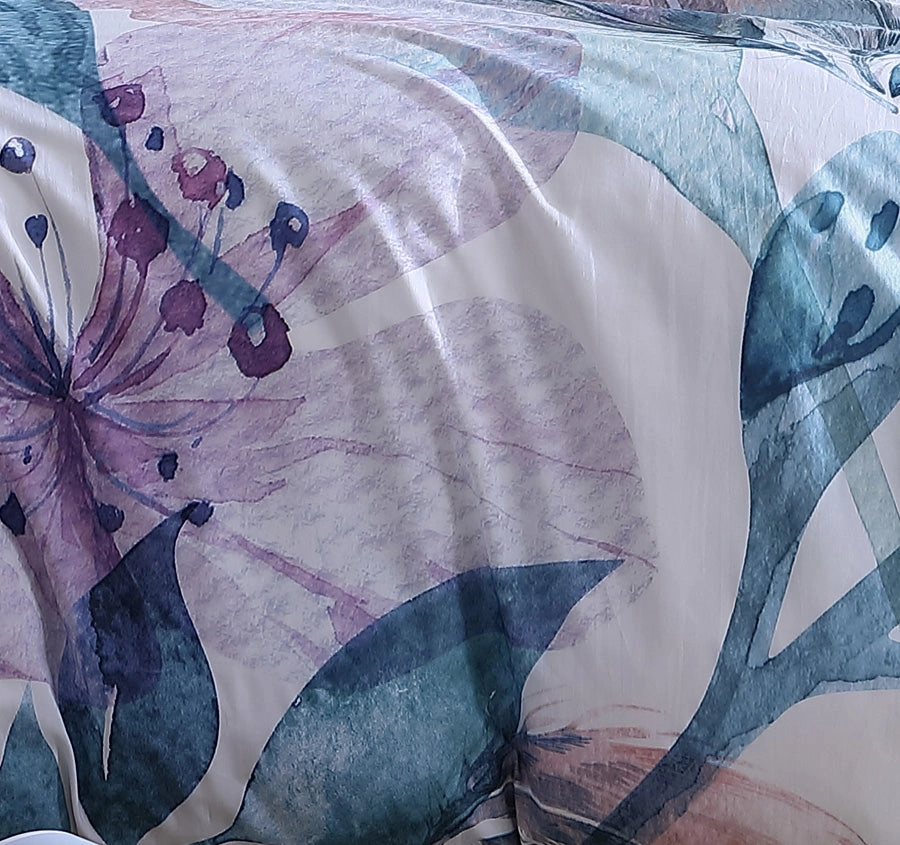 Teagan Quilt Cover Set Range Lilac