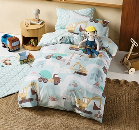 The Big Build Quilt Cover Set Range Teal