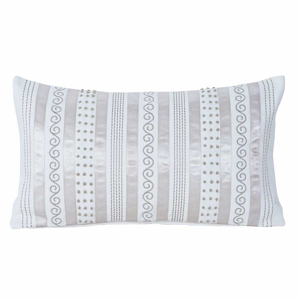 Tranquil Essence Adornment Lacery Embroidered 100% Cotton Beige Cushion Cover