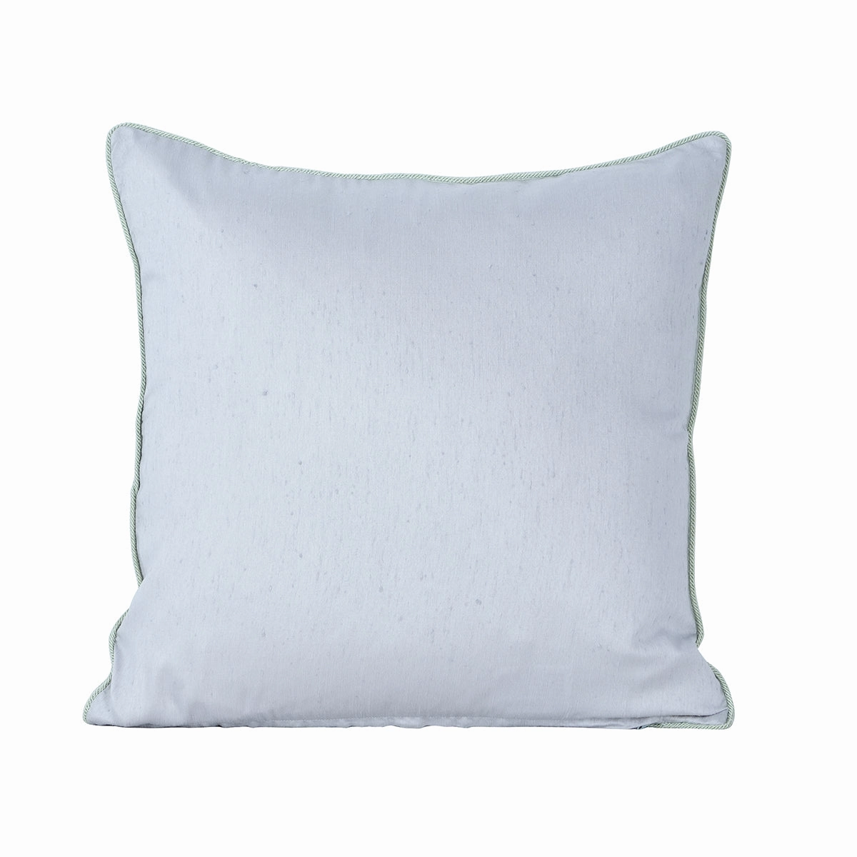 Tranquil Essence Scrollable Tatting Embroidered Viscose Blend Green Cushion Cover