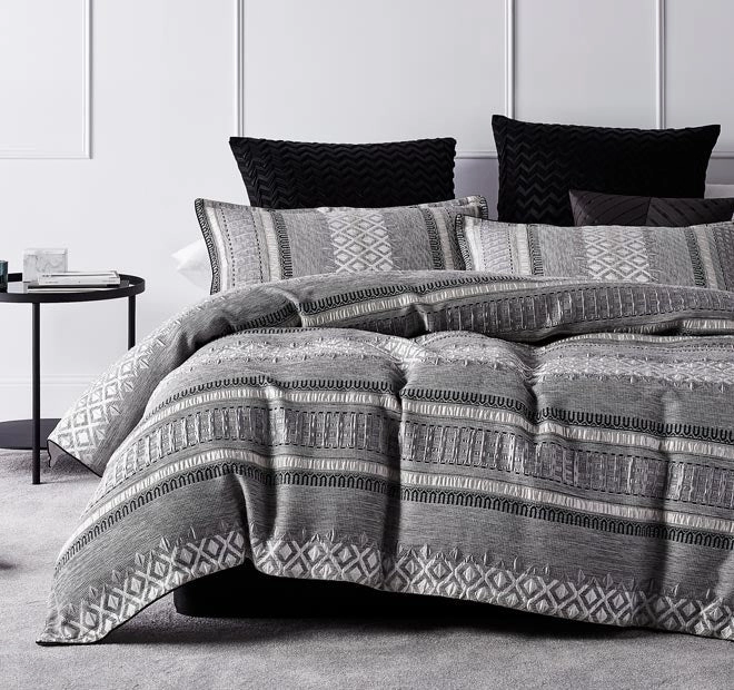 Tribeca Quilt Cover Set Range Steel