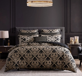 Vercelli Quilt Cover Set Range Noir