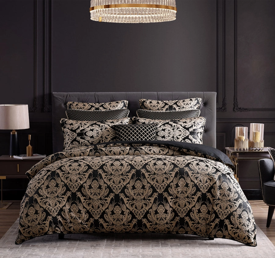 Vercelli Quilt Cover Set Range Noir