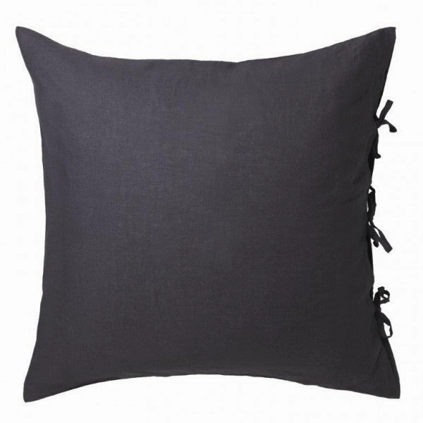 Versai Charcoal Cotton/Linen European Pillowcase by Private Collection