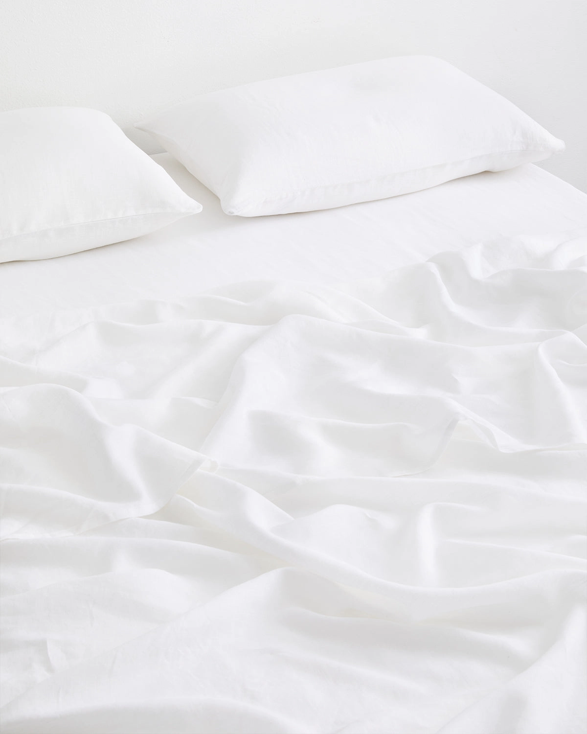 White 100% French Flax Linen Sheet Set