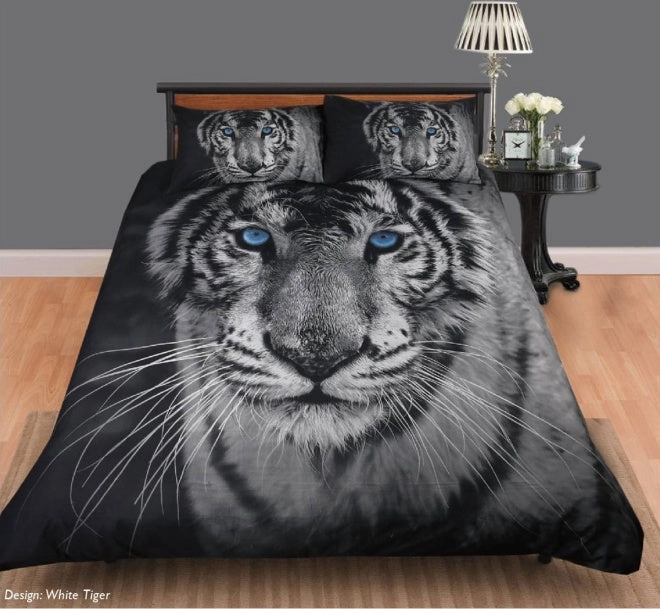 White Tiger Quilt Cover Set by Georges Fine Linen