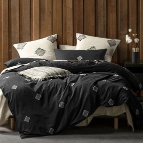 Willshaw Black Quilt Cover Set by Linen House