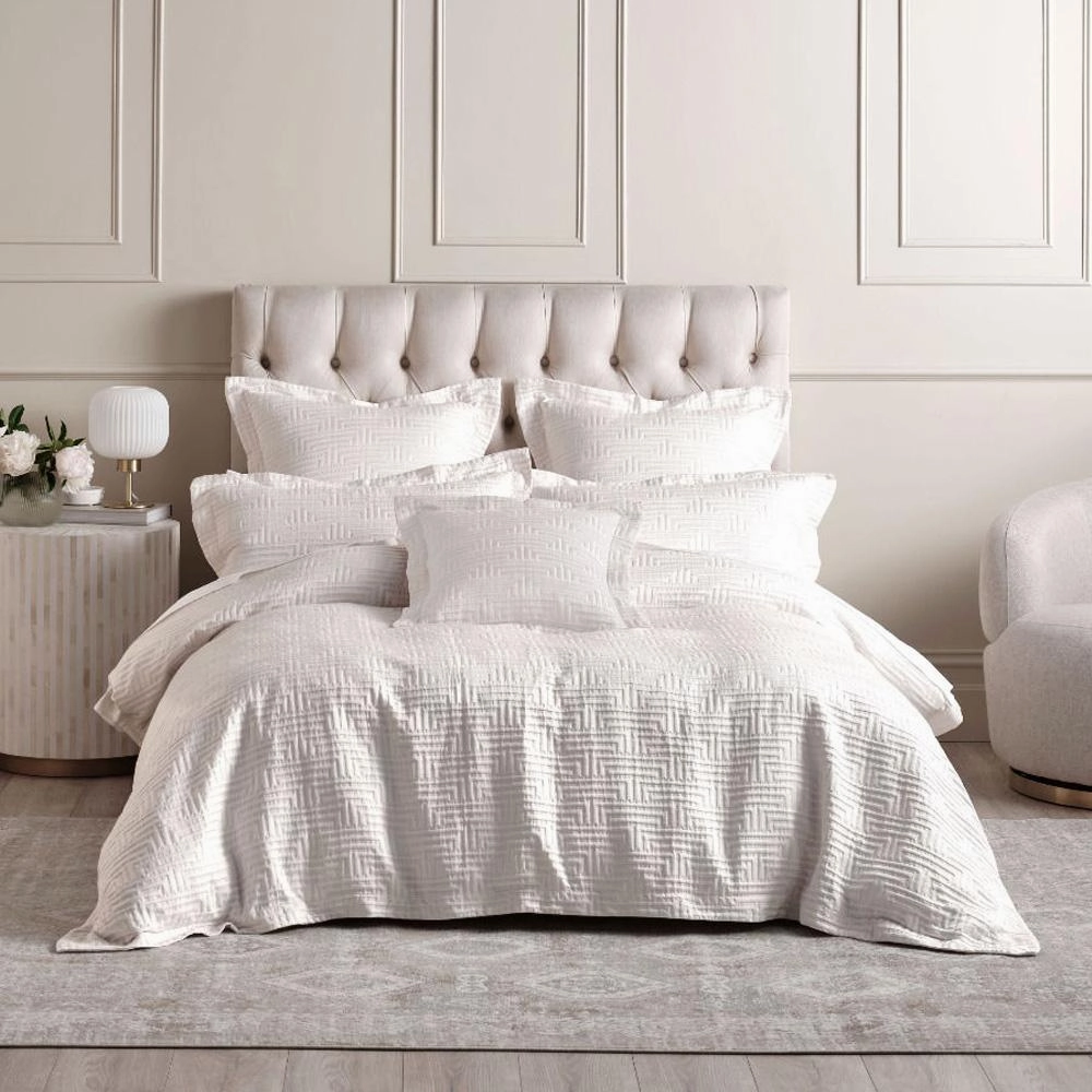 Winston White Quilt Cover Set by Linen House