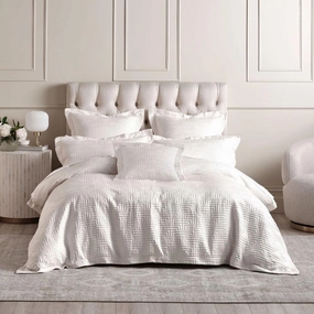 Winston White Quilt Cover Set by Linen House