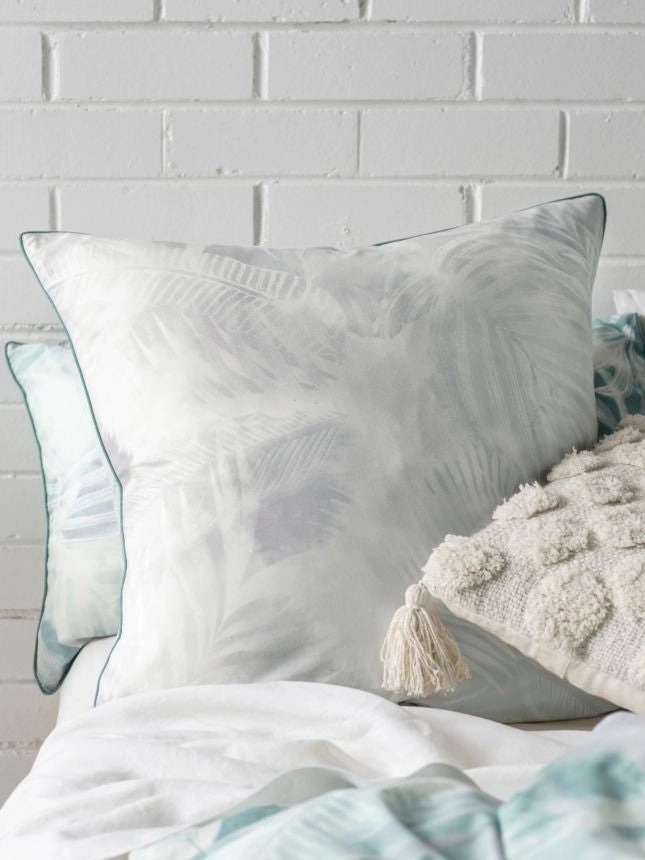 Winter Garden Mint European Pillowcase by Linen House
