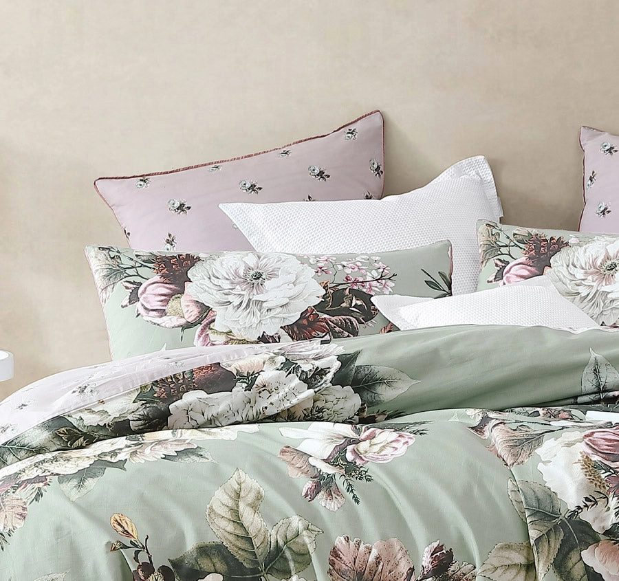 Winter Quilt Cover Set Range Sage