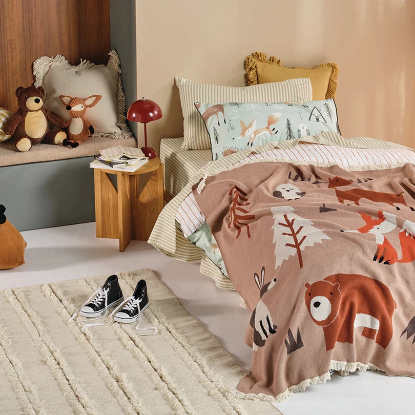 Woodland Winter Throw / Blanket by Linen House Kids