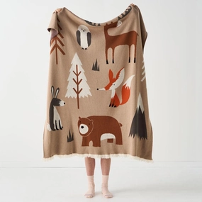 Woodland Winter Throw / Blanket by Linen House Kids