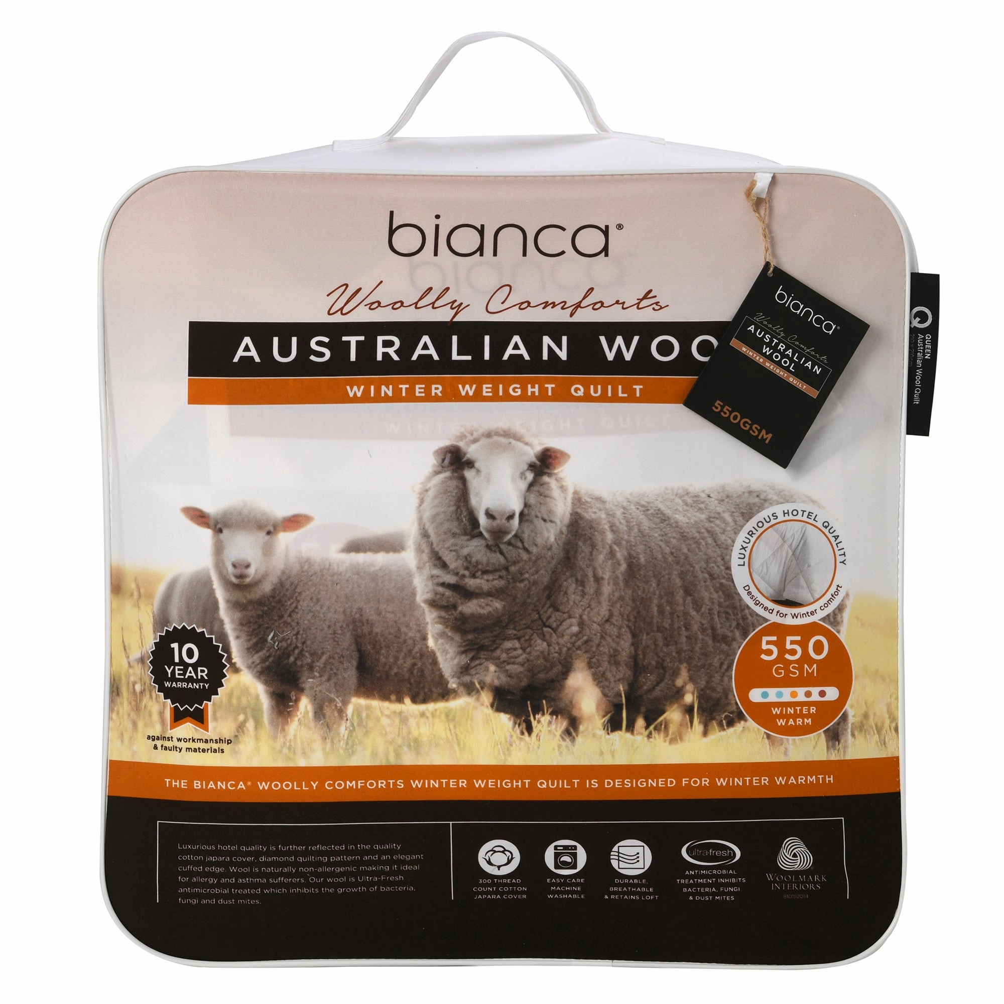 Woolly Comforts 550gsm Winter Weight Wool Quilt