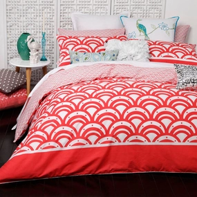 Zen Coral Quilt Cover Set by Logan and Mason