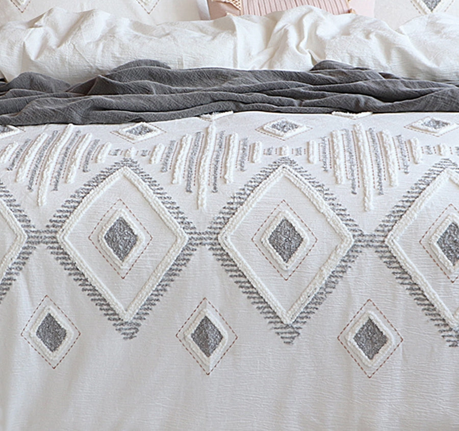 Zuma Quilt Cover Set Range White