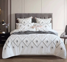 Zuma Quilt Cover Set Range White